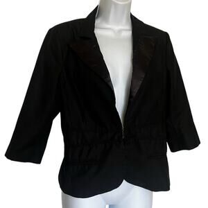 Arden B Women’s Vintage Y2K Peplum Cropped Blazer Black Size Large